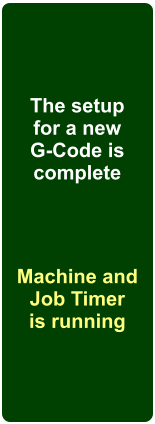 Machine and Job Timer  is running The setup for a new G-Code is complete