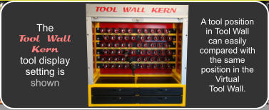 A tool position in Tool Wall can easily compared with the same  position in the Virtual Tool Wall. The Tool Wall Kern tool display setting is shown
